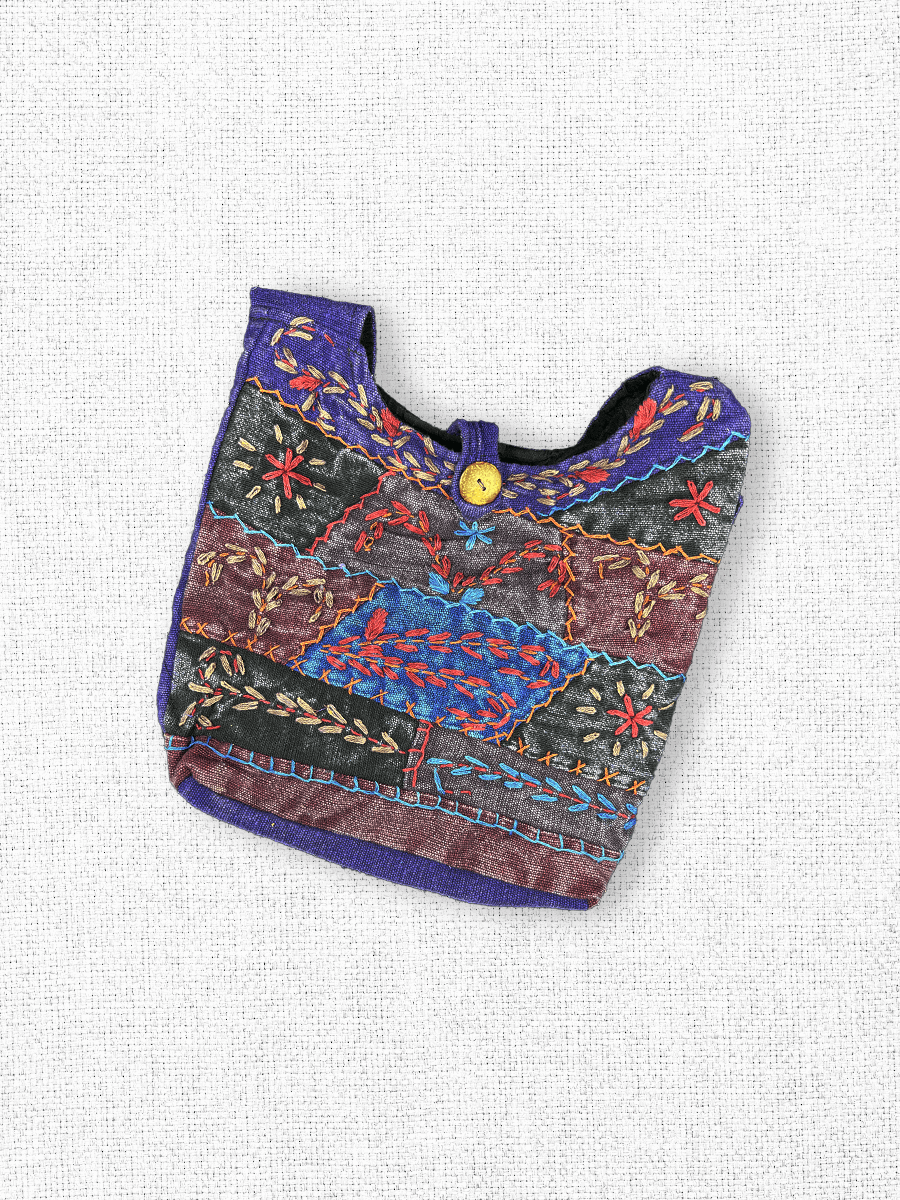 Indigo Bloom Patch Bag