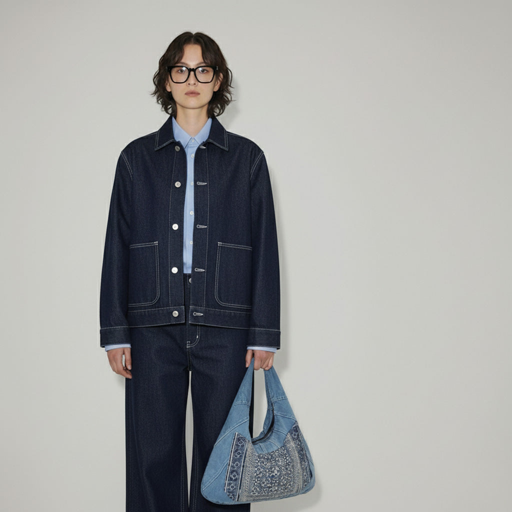 Indigo Bloom Shoulder Bag