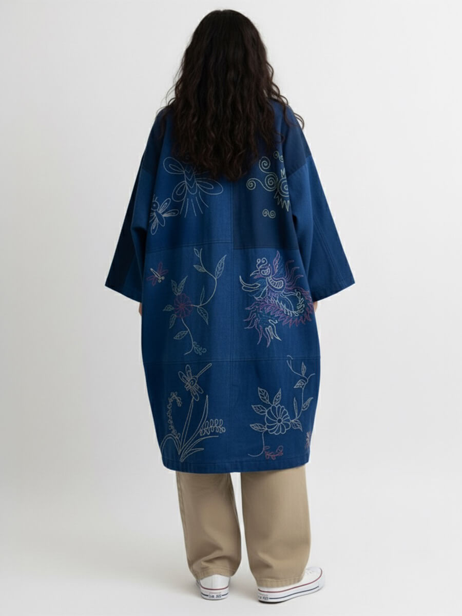 Floral Pagoda Indigo Jacket