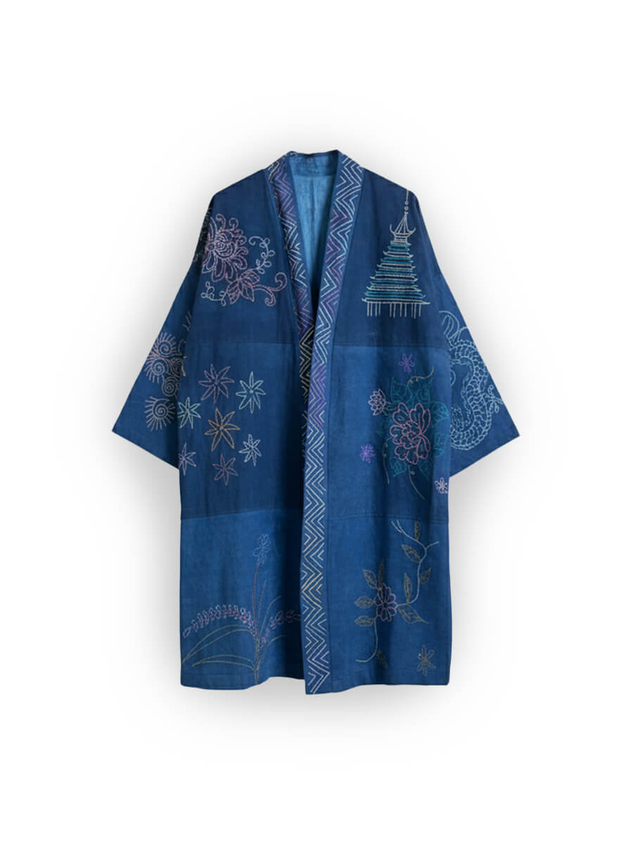 Floral Pagoda Indigo Jacket